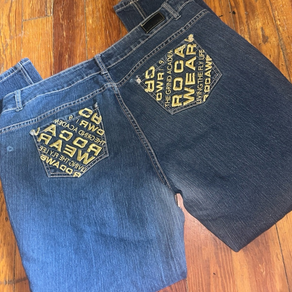 Rocawear Jeans with Yellow Accents size 20W Women’s  Y2K 2000’s 90’s